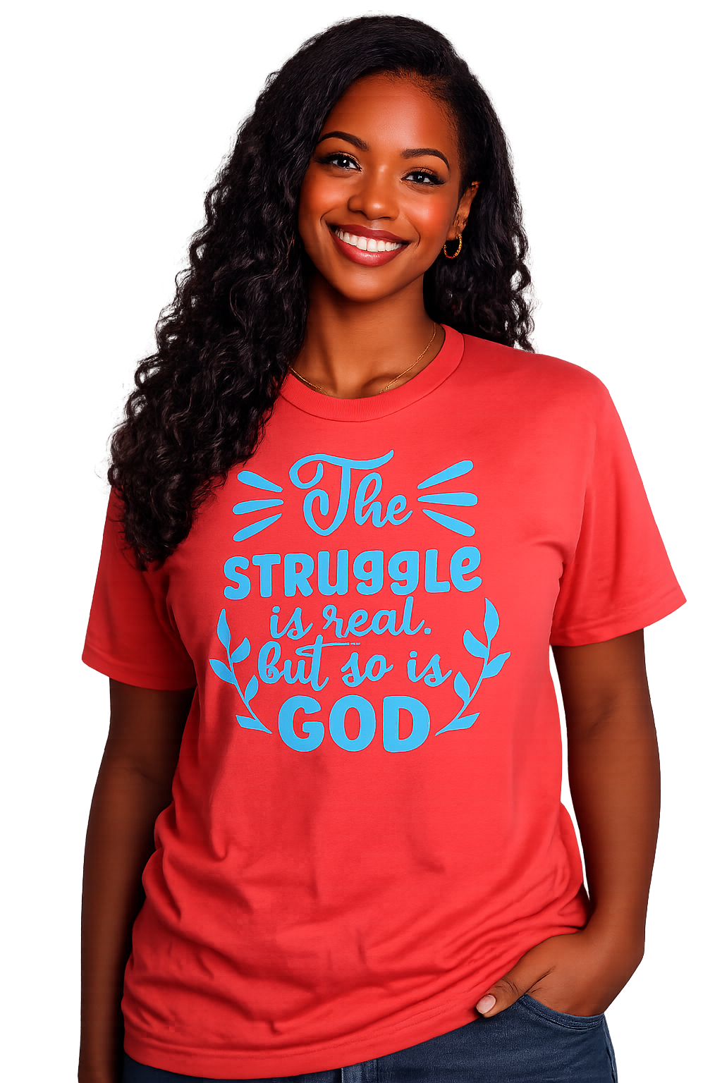 The Struggle Is Real But So Is God Christian T-Shirt – Inspirational Faith Tee