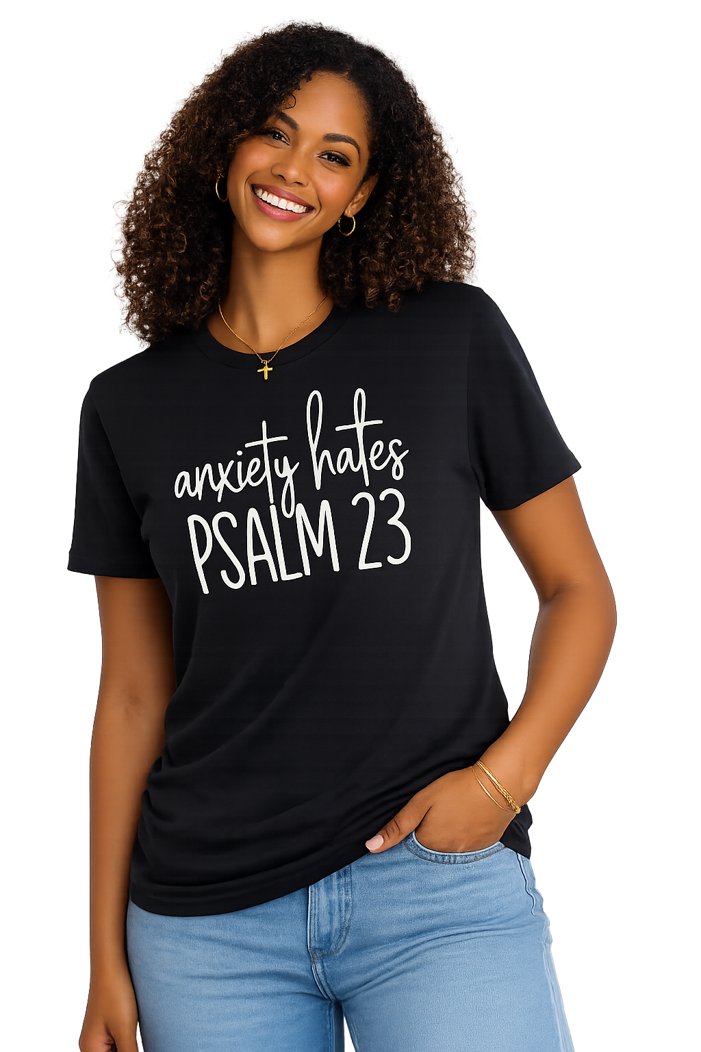 Anxiety Hates Psalm 23 Faith-Inspired Christian T-Shirt