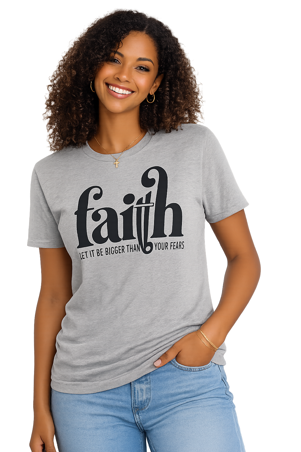 Faith – Let It Be Bigger Than Your Fears Inspirational T-Shirt