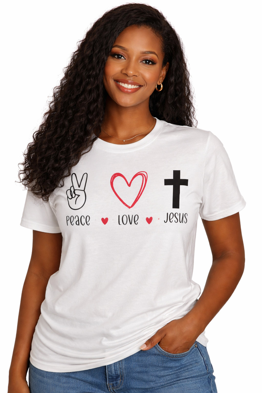 Inspirational Christian Shirt – Love Peace Jesus