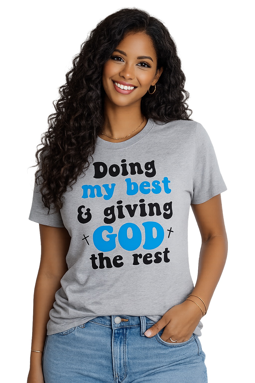 CHRISTIAN T-SHIRT- DOING MY BEST & GIVING GOD THE REST|INSPIRATIONAL FAITH APPAREL