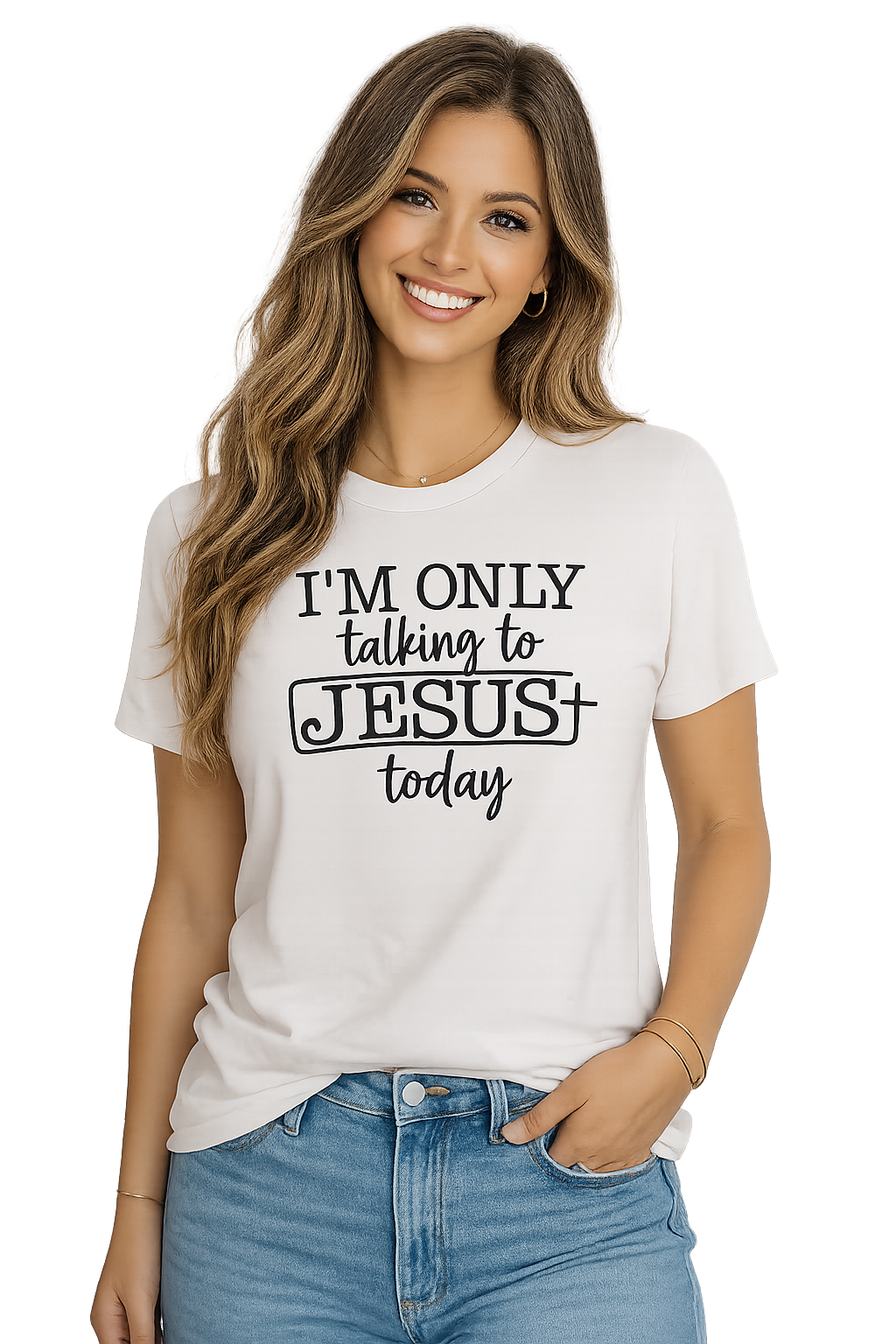 I’m Only Talking to Jesus Today Christian Graphic T-Shirt | Faith Tee
