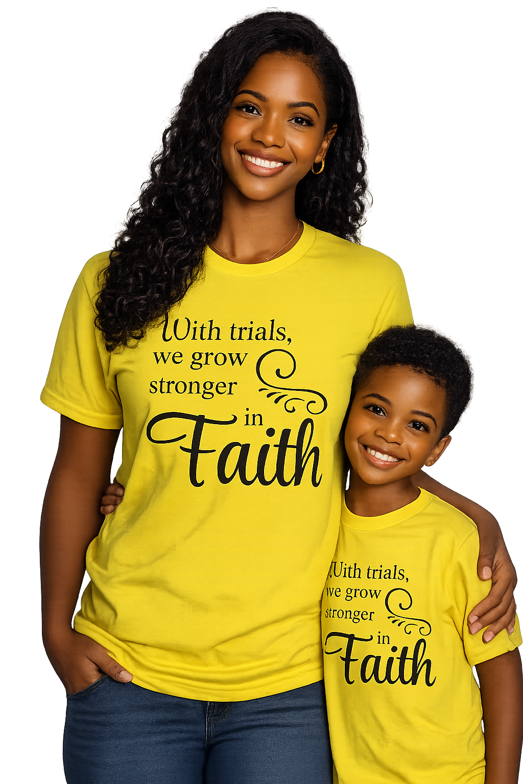 With Trials We Grow Stronger in Faith – Mommy & Me Matching Tees
